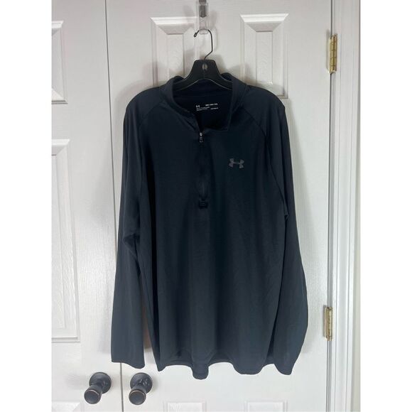 Under Armour Mens Black Heatgear 1/2 Zip Pullover - Picture 1 of 3